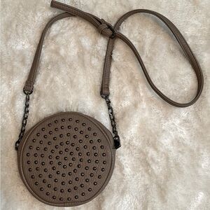 Nieman Marcus Round Taupe Satchel